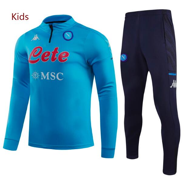 Kids Napoli Blue Training Suits Sweatshirt with Pants 2020/21